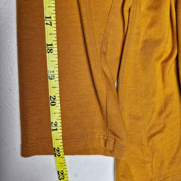 Eileen Fisher Long Sleeve Fine Jersey V-Neck Long Top in Goldenrod Size XL - Picture 10 of 11